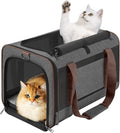 GAPZER Large Cat Carrier Soft, Collapsible Travel Pet Carry Bag, Small Dogs | Large Kitty Cat 20 lbs Maine Coon, Top Load Transport Small Puppy Dog Kennel, Yorkie Little Dog 10lbs, Ventilation Brown by GAPZER