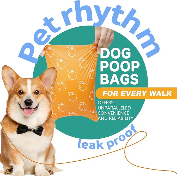 Citrus Scented Dog Poop Bags - 8 Rolls 120 counts Leak Proof | Extra Large 13x9 Inch Orange Dog poop bags rolls with Dispensers, Fragrance Bags for Dogs Walking and Cat Litter - Image 6