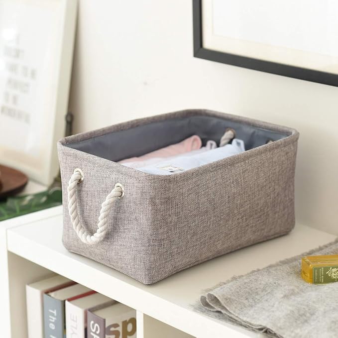 TheWarmHome Large Storage Bins Basket, 2 Pack Grey Fabric Storage Cubes for Changing Table Nursery Livingroom Kidsroom Playroom Toy, Collapsible Storage Baskets for organizing Shelves Closet - Image 8