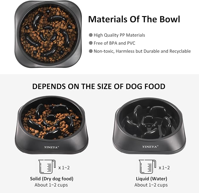 YINEYA Slow Feeder Dog Bowls, Pet Supplies that Slow Down Eating, Pet Food Bowls, Maze Dog Puzzle Feeder for Medium Breed | Dog Food Bowl Slow Down Eating Prevents Bloat, Promotes Healthy Digestion, Puzzle Feeder Interactive Makes Meal Time Fun - Image 6