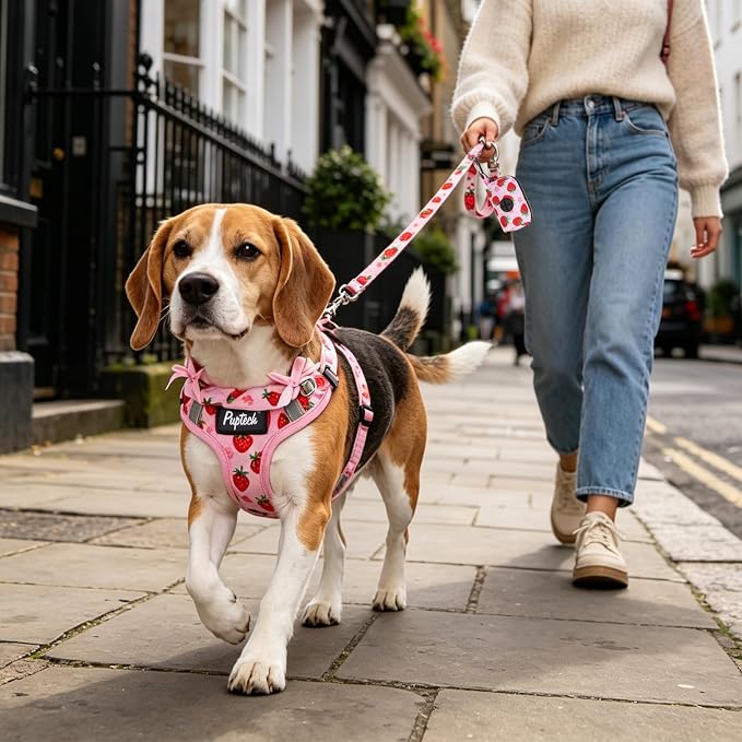 PUPTECK Dog Harness and Leash Set Medium Sized, Step in No Pull Adjustable Puppy Cat Harness Reflective Pet Vest - Image 6