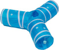 Cat Tunnel - Collapsible 3 Way Play Toy - Tube Fun for Rabbits, Kittens, and Dogs - Aqua by Unknown