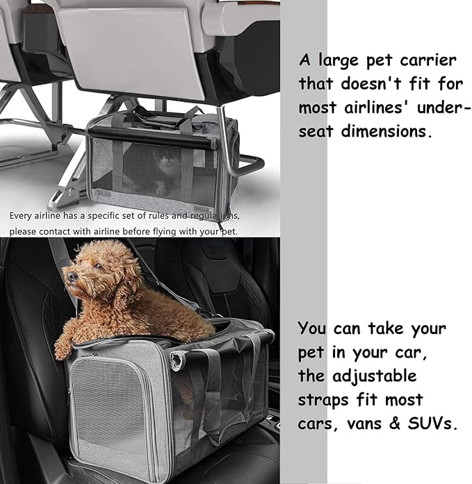 GAPZER Pet Carrier for Large Cats up to 20lbs Soft-Sided Privacy Protection | Pet Crate for Medium to Big Kitten Small Puppy Transport, Washable Dog Cloth Carry Bag Home Outdoor Car Travel, Vet Visits - Image 5