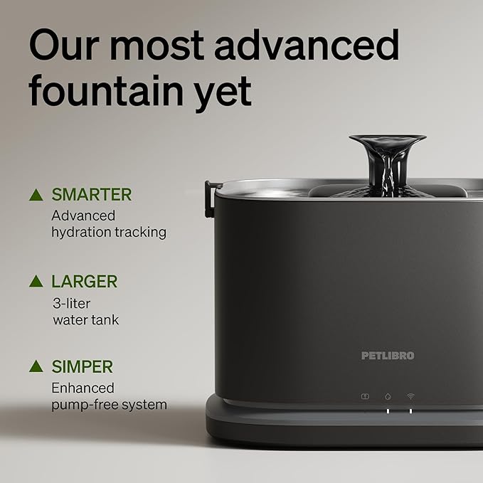 PETLIBRO Upgrade Cat Water Fountain Stainless Steel Tray, Dockstream 2 Cat Fountain Indoor, 3L/101oz Auto Cat Fountains for Drinking, App Monitoring Pet Water Fountain Dog, 5G WiFi Cat Water Dispenser - Image 4