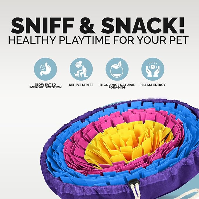 PET ARENA Snuffle Mat Dog Puzzle Feeder for Slow Eating & Brain Training | Promotes healthy habits sensory activities, reduces boredom, supports focus, provides engaging playtime indoors or outdoors. - Image 6