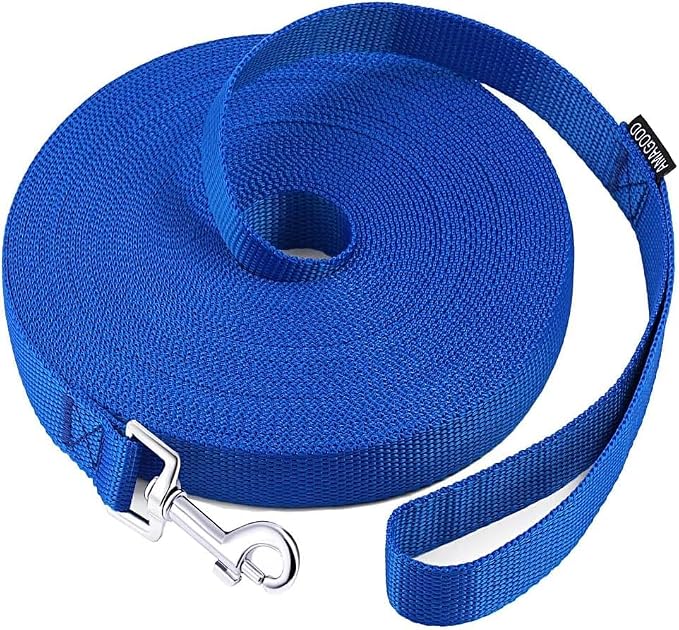 AMAGOOD Dog Leashes Heavy Duty 15ft 20ft 30ft 50ft 100ft Long Leashes-for Training,Tie Out(100Feet x 1Inch,Blue) by DOGLEASH