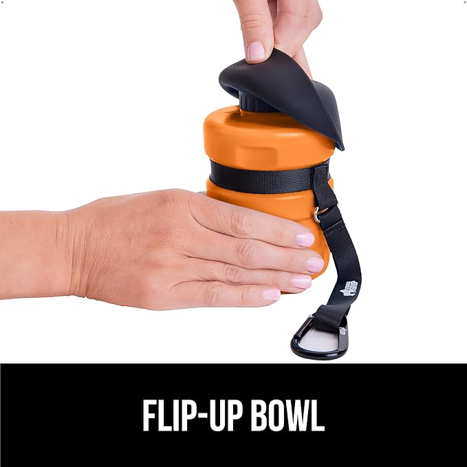 GORILLA GRIP Dog Water Bottle, Portable Water Bowl Dispenser for Dogs, 20 oz Leak Proof Pet Travel Squeeze Bottles, Food Grade Silicone, To Go Puppy Essentials, Hiking Camping Trip Accessories, Orange - Image 8