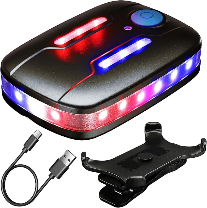 Safety Warning Light, 360 LED Hands-Free Wearable Emergency Work Light, Magnetic Mount, IP66 Waterproof Rechargeable USB-C, Helmet Bike Dog Collar Backpack Warning Light by MEGAVIEW