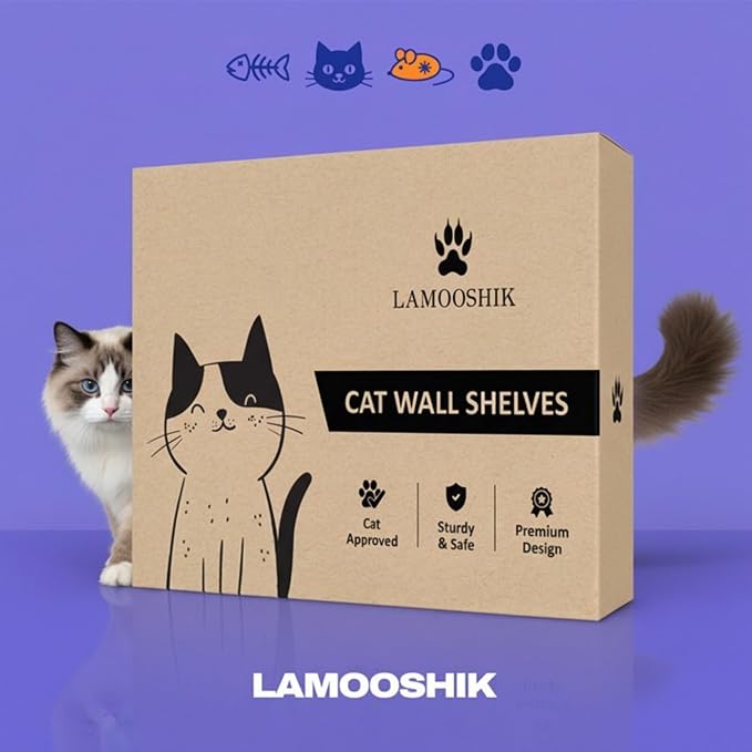 Cat Wall Shelves, Natural Floating Cat Steps Set of 3 - Image 6