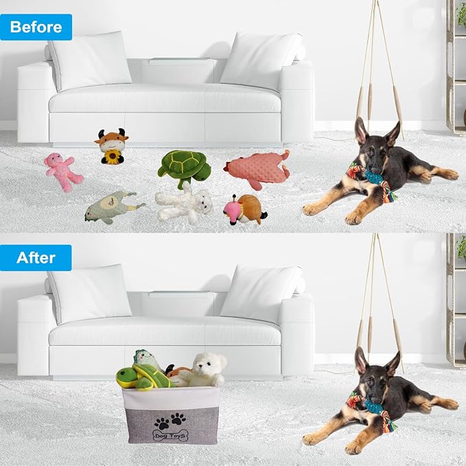 Large Dog Toy Basket Foldable Dog Toy Box Dog Toy Bin for Pet Chew Toys Accessory - Image 5