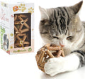 Gochanmon Catnip Toys-2Pcs Natural Silvervine Stick Catnip Ball&Bell Ball-Cat Toys for Indoor Cats- Cleaning Teeth Molar Tools Matatabi Cat Chew Toy-Kitten Toys All Breeds by Gochanmon