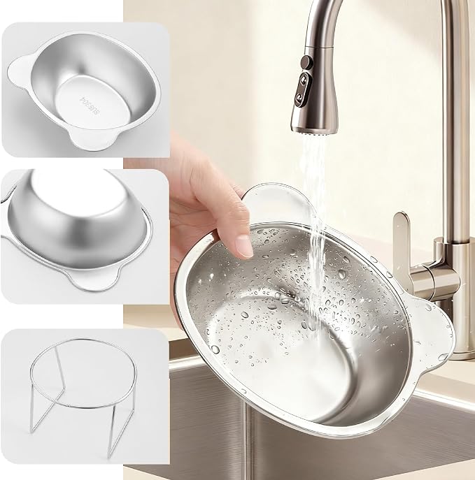 2 Pack Elevated Pet Bowls for Small Cats and Dogs 15° Tilted | Anti-Vomiting Stainless Steel Raised Dishes, 5.9” Whisker & Spine Friendly Indoor Food & Water Bowls - Image 8