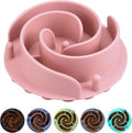 Slow Feeder Dog Bowls Insert, Bestalk Soft Silicone Slow Eating Feeder Insert with Suction Cups for Small, Medium and Large Dogs, Fit into Basic and Elevated Dog Bowls, Pink by BESTALK