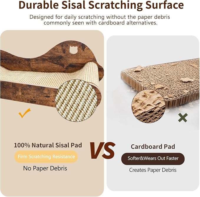 Upgraded Sisal Cat Scratcher Bed，28" Cozy Cat Couch Lounger for Indoor Cats, Long Heavy Duty Scratch Pad for Big Cats up to 40lbs, Modern Furniture Protector - Image 3