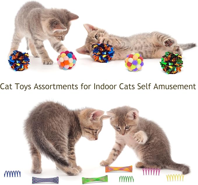 Retro Shaw Interactive Cat Toys for Indoor Cats Kitten,Relieve Bored,25PCS | 4PCS Collapsible Tunnels, Large, Safe and Durable, Kitten Game Hiding Spot Self-Play Chase Exercise - Image 7