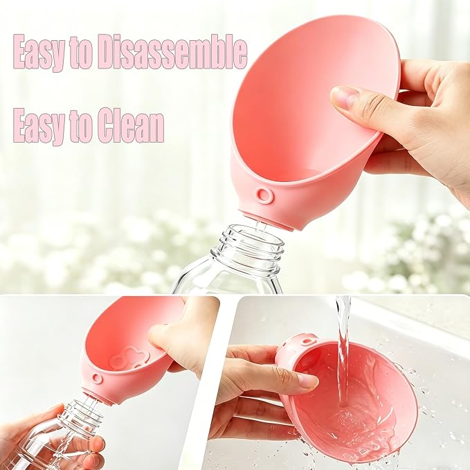 Portable Silicone Dog Water Bottle Adapter for Outdoor Travel 2PCS | Food-grade Silicone, Foldable Leaf Design, Fits Standard Water Bottles, Ideal for Walking & Hiking, Easy to Clean & Install - Image 5