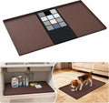 URMONA Waterproof Silicone Under Sink Mat 37'' x 22'' Shelf Liner for Kitchen and Bathroom, Cabinet and Counter Protector, Storage and Organizers, Litter Mat, Pet Cat Puppy Essentials(Brown) by URMONA