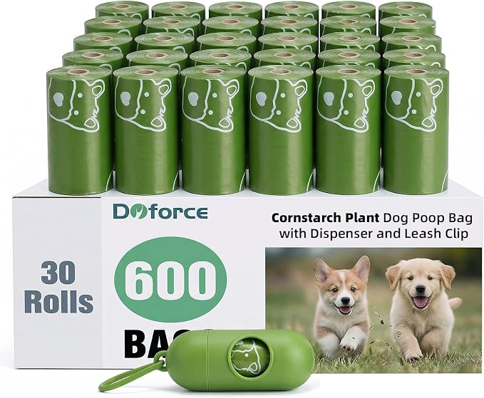 Dyforce Dog Poop Bags Rolls with Dispenser 600 Count Value Pack | Extra Thick Strong Leak Proof Poop Bags for Dogs Doggy with Holder, Scented Pet Waste Cat Litter Bags 9x13" Bulk by DyforceHomeDecorCOLTD