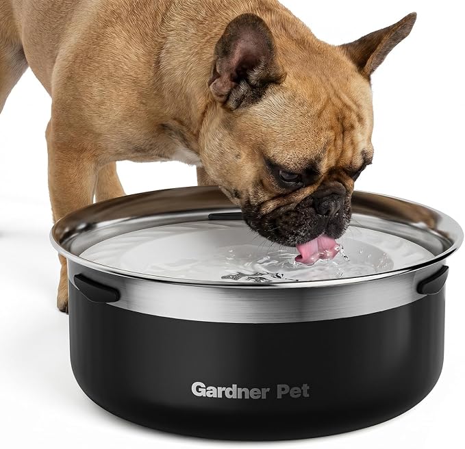 Gardner Pet Slow Water Bowl for Dogs – No Spill, Anti-Splash Floating Plate Design, Slows Drinking to Reduce Mess, Keeps Water Clean & Floors Dry, 2L by GardnerPet