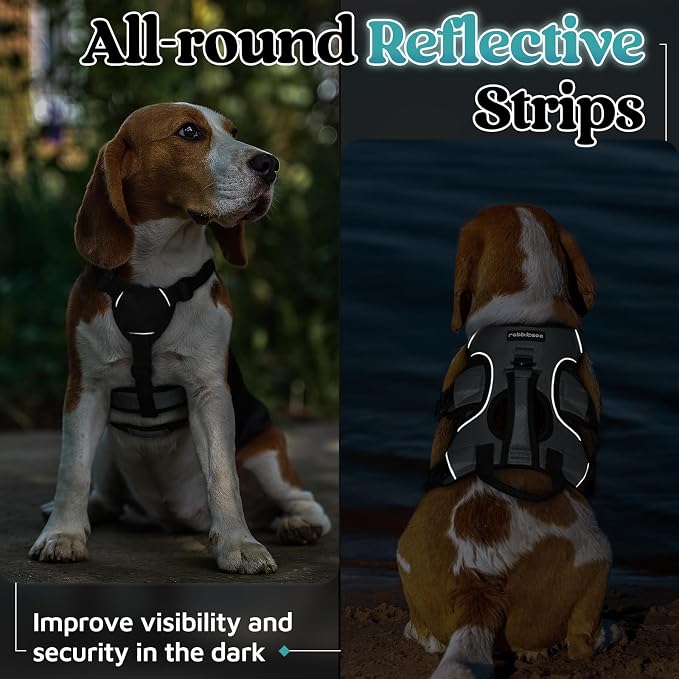 rabbitgoo Escape Proof Dog Harness for Small, No Pull with Lift Handle | No Escape, Full Soft Padded, Reflective Adjustable Vest, Leash Clip for Walking Hiking Training, Grey, Small - Image 8