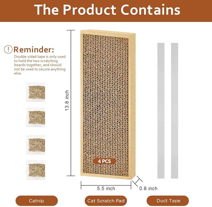 HappyFree SX Double-Sided Cat Scratch Pad: Premium Indoor Cat Scratcher, Cardboard & Post Design - Image 2