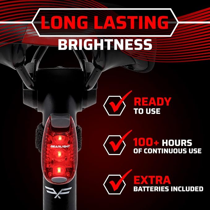 Bike Lights for Night Riding, USB Rechargeable Front and Back Lights, LED Bicycle Headlight and Tail Light Set, Water Resistant Bike Lights Rechargeable for Mountain Bikes, Kids Bike Light, MTB Light - Image 5