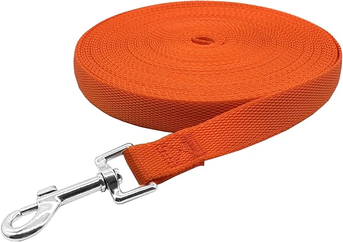 Nylon Training Dog Leash for Small Medium Large Dogs, 15ft 20ft 30ft 50ft Long Leash Dog/Puppy Lead for Obedience Recall Training, Camping (50ft, Orange) - Image 3