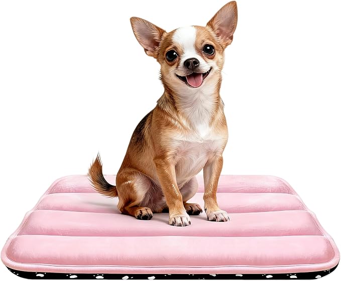 pobopobo Dog Crate Pad, Ultra Soft & Anti-Slip Kennel Mat, Secure Fit for Metal Crates & Dog Cages, Washable Cozy Bed for Small Medium Large Dogs (Pink, S(23"*14"*1.5")) by %E7%AB%8B%E5%8D%B3%E8%B4%AD%E4%B9%B0