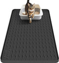 Cat Litter Mat, 34"x22" Waterproof Silicone Pad, Black | Large Size, Urine-Proof Pad, Litter-Trapping Waves, Non-Slip, Easy Clean, Paw-Safe, for Litter Box, Floor Mat by CappyBliss