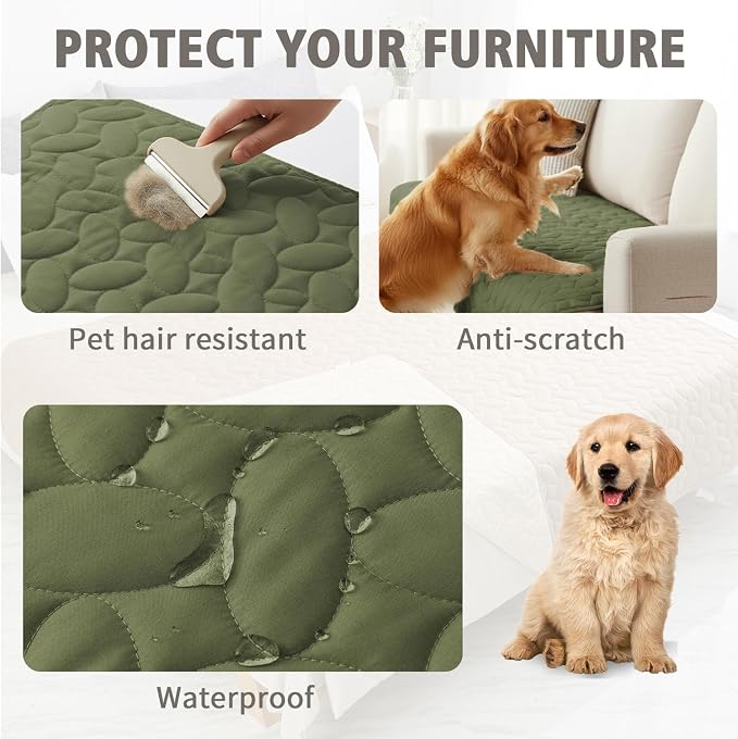 Ameritex Waterproof Pet Bed Cover Anti-Slip Dog Bed Blanket for Sofa and Furniture Waterproof New Pattern Design (Green, 30x80 Inch (Pack of 1)) - Image 2
