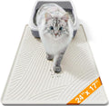 Cat Litter Box Mat - SM Small Medium Size 24 x 17 in, Water Proof, Kitty Litter Trapping Mat, Easy to Clean, Scatter Control, Odorless, Pet Supplies for Indoor Cats, Beige Gray by BANLYEO