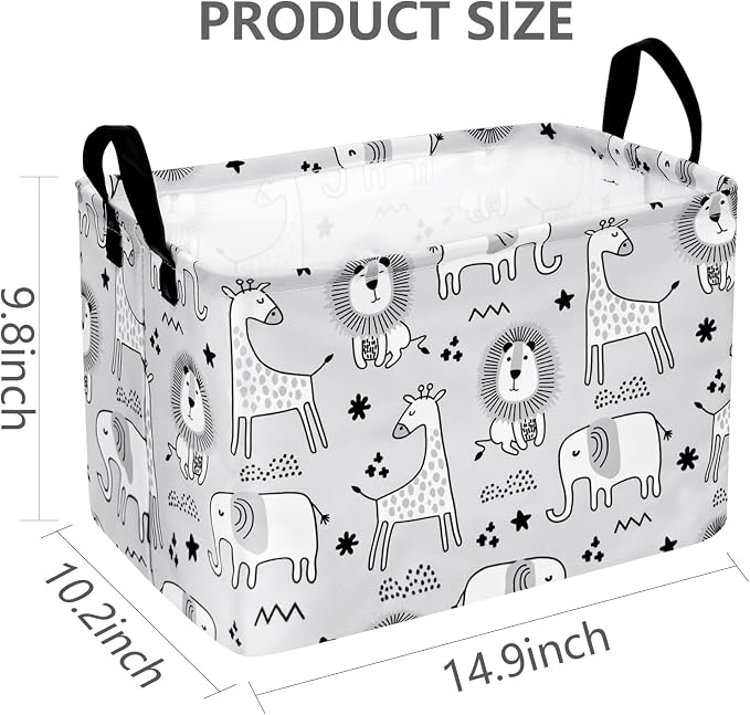 MAIZMZ Kids Storage Basket Baby Foldable Toys Organizer Bins Decorative Gifts Bakset Waterproof Nursery Hamper Women Storage Cube Kids Laundry Basket for Home/Dorm/Kitchen/Pet/Office/Closet/Shelf/ - Image 2