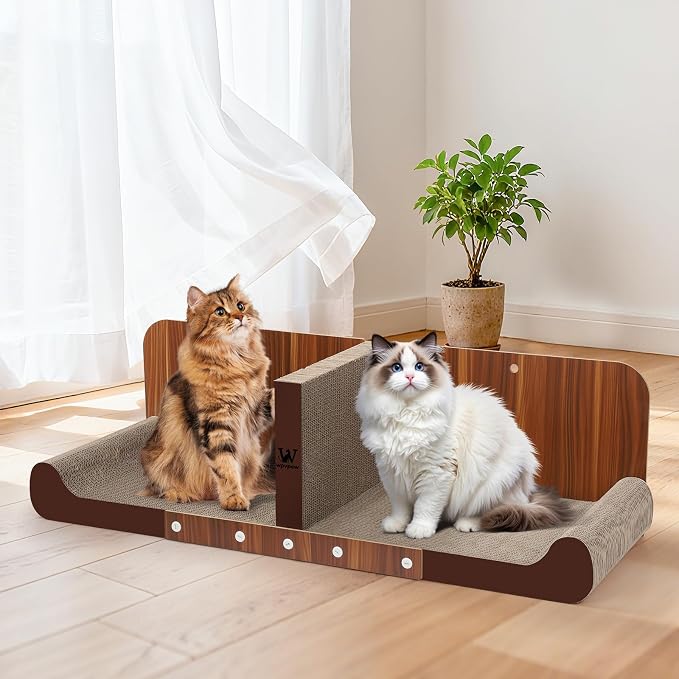 34 Inch Cat Scratcher Bed, Upgraded Cardboard Scratching Pad, Extra Large Cat Scratchers for Indoor Cats, Convertible Vertical Cat Scratching Board Furniture Protector by Unknown