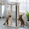 Veehoo 35" Tall Cat Scratching Post for Indoor Cats, Sturdy Cat Scratch Pad | Scratch Post with Plush Top Bed & Replaceable Metal Frame Scratching Board, Easy assembly by Veehoo