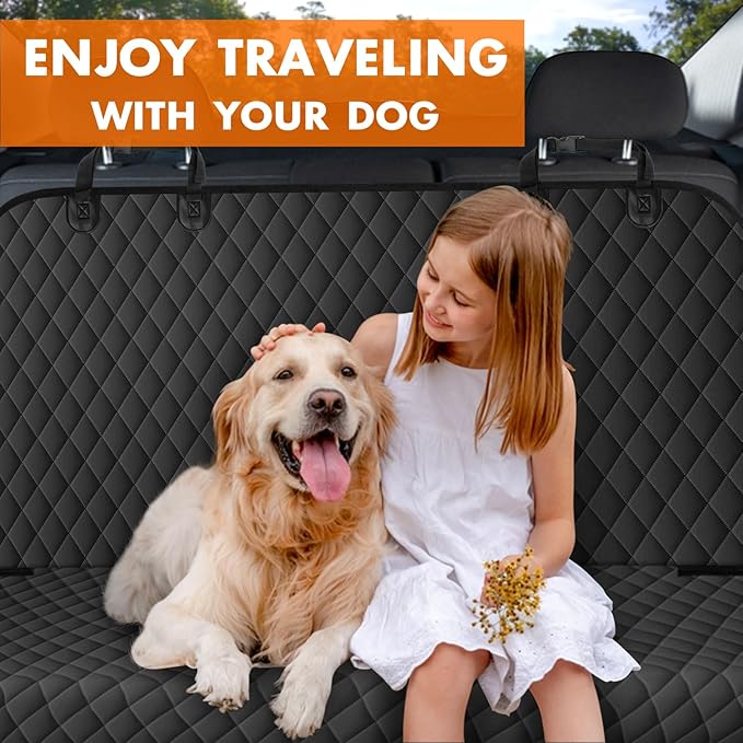 Waterproof Dog Backseat Cover for Cars, Non-Slip Pet Seat Protector,M-Black - Image 7