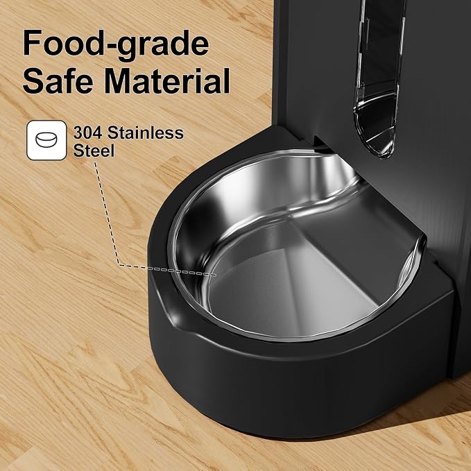 Automatic Gravity Pet Feeder, 1.8 Gallons*2 Dog Feeder and Water Dispenser Set, 2-in-1 Automatic 100% BPA-Free Feeder and Stainless Steel Water Dispenser for Dogs, Cats, Rabbits, Puppies (Black) - Image 5