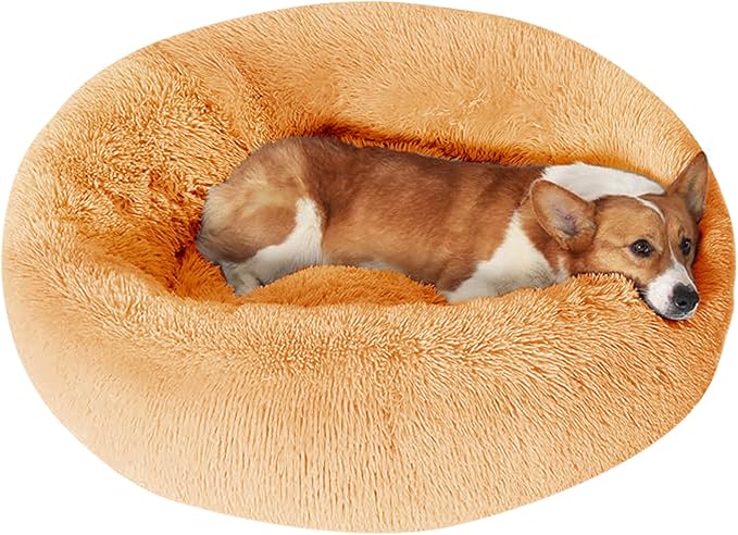 JOLLYVOGUE Dog Bed, Calming Anti-Anxiety Large Dog Bed, Fluffy Donut Cushion for Medium and Large Pets (27"/30"/36") by JOLLYVOGUE