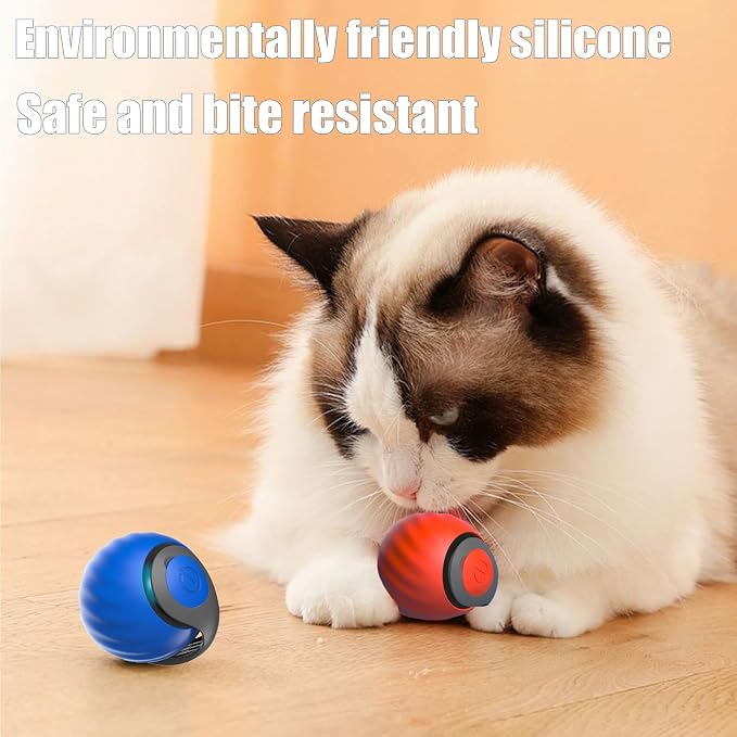 Interactive Cat Toys for Indoor Cats, 2Packs and 4 Tails | Safe and Environmentally Friendly Material, Two Speed Modes, USB Charging, Move Cat Toys Ball Suitable for Kittens/Adult Cats - Image 9