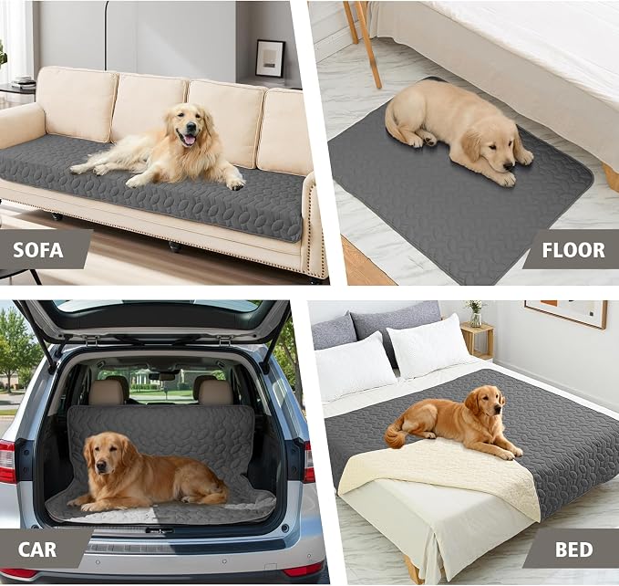 Ameritex Waterproof Pet Bed Cover Anti-Slip Dog Bed Blanket for Sofa and Furniture Waterproof New Pattern Design (Darkgrey, 30x80 Inch (Pack of 1)) - Image 3