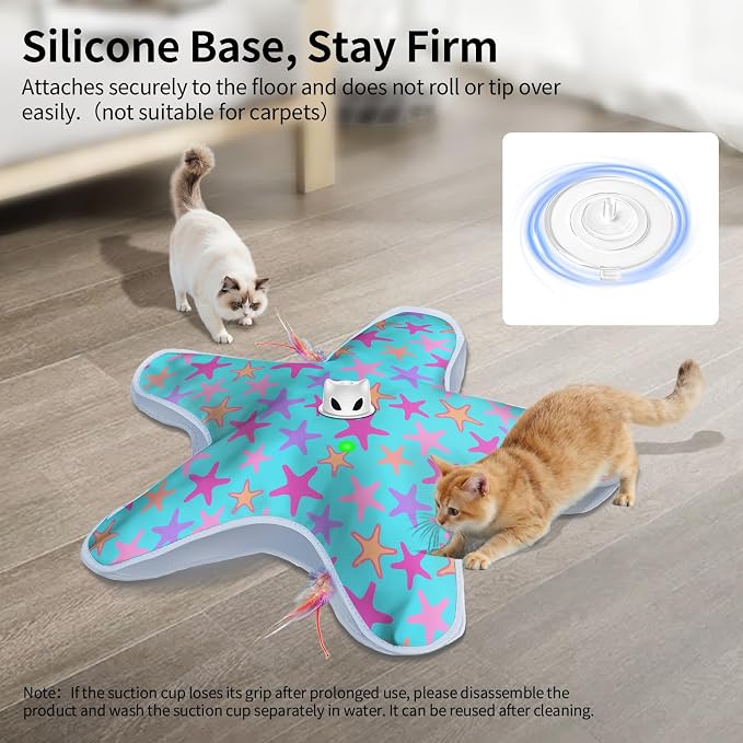 Interactive Cat Toys for Indoor Cats with Moving Concealed Feathers | Rechargeable Automatic Cat Toy, 3-Mode Touch Activated Kitten Toys, Hide and Seek Toy for Indoor Bored Adult Cats & Kittens - Image 6