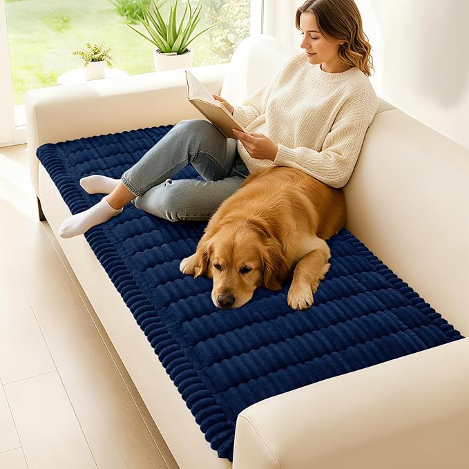 hyha Couch Cover for Dogs, Washable Non Slip Plush Flannel Sofa Protector | Thick Flannel, Anti-Slip Backing, Pet Hair & Scratch Protection, Fits Sofa & Loveseat (27.6" x 82.7") - Image 2