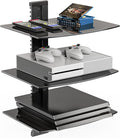 WALI Floating TV Shelf, 3 Tier Glass Projector Shelf for DVD Players, Routers, Game Consoles, Cable Boxes, Living Room Decor Accessories, Wall Mount Shelves Holds Up to 17.6lbs(CS303B), 3-Shelf, Black by WALI
