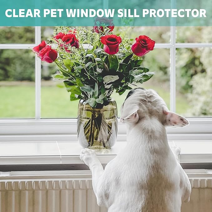 3 Pcs Window Sill Protector, Pet Window Guard,Transparent, Window Sill Cover, Protection from Dog and Cat Scratching Chewing Slobbering, Heavy Duty Scratch Shield(11.81"x4.72"x1") - Image 4