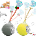 Speedy 2.0 Tail 2 Packs Interactive Cat Toys for Indoor Cats, Automatic Cat Toy with Elastic Mesh Tail, Electric Rolling Ball on Carpet, Chirping and Motion Activate Cat by Unknown