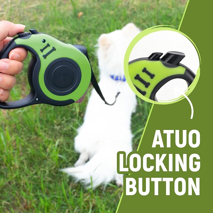 Retractable Dog Leash Automatic Telescopic Tractor Dog Tape | Pet Tape 10/16 FT Durable and Convenient, with Folding Bowl, Dispenser, Rubbish Bags, Suitable for Small and Medium Dogs - Image 3