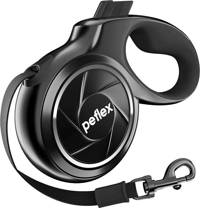 20.1 ft Retractable Dog Leash for Dogs 10–100 lbs - Heavy Duty Tape Leash with Strong Nylon Tape - 360° Swivel Control - One-Click Brake & Lock - Ergonomic Non-Slip Grip for Safe & Easy Daily Walks BK by RetractableDogLeash