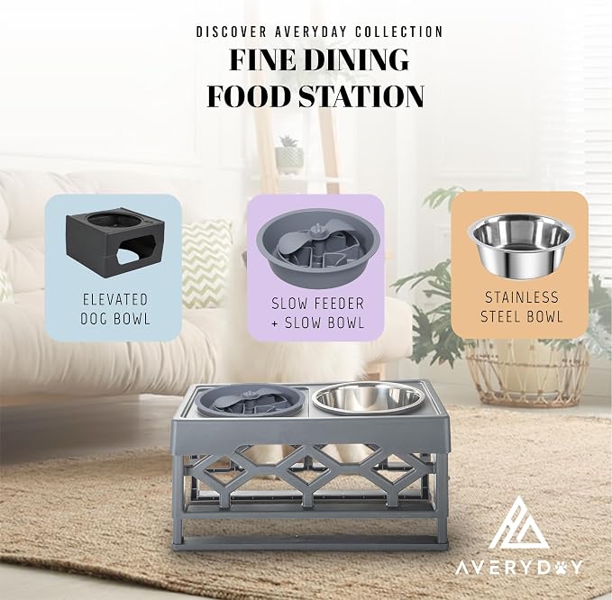 AVERYDAY Slow Feeder Dog Bowls for Large Breed, 2.5 Cups Deep Food Puzzle Bowl with Spinning Slow Feeder Insert, Non-Slip Bottom, Fits for Raised Stand, Hard Maze Design for Medium and Large Dogs - Image 8