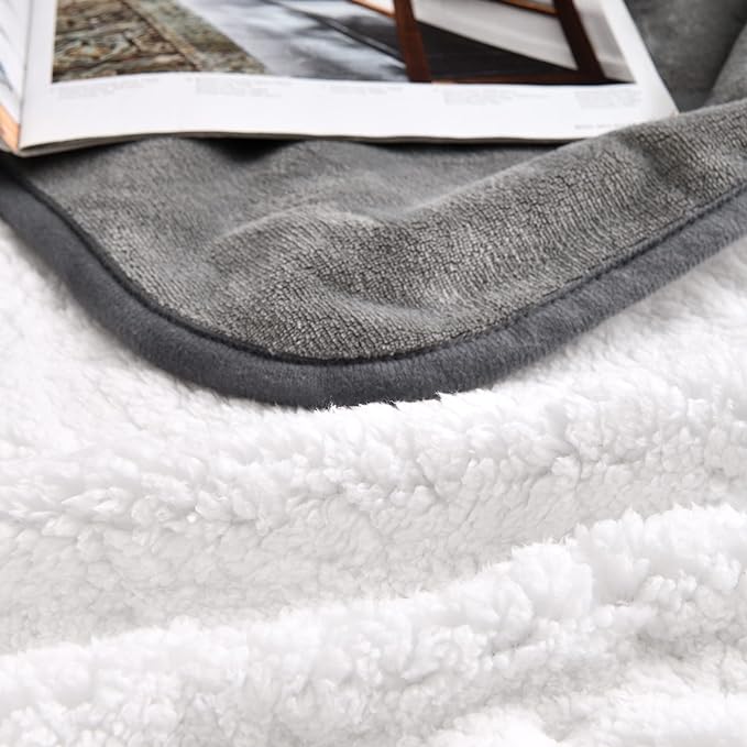 Soft Waterproof Blanket for Bed Couch Sofa, Grey, 30x40 inches | Liquid Pee Proof Pet Blanket for Dog Puppy Cat, Reversible Sherpa Fleece Blanket for Couch Cover, Furniture Protector - Image 4