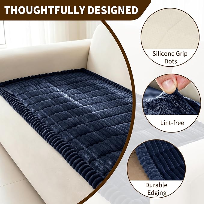 Leakproof Couch Cover for Dogs, Non Slip Washable Sofa Protector | Stain-Resistant Window Seat Cushions Chair Mat Car Seat Cover for Kids Pets (NavyBlue 27.6" x 82.7") - Image 3