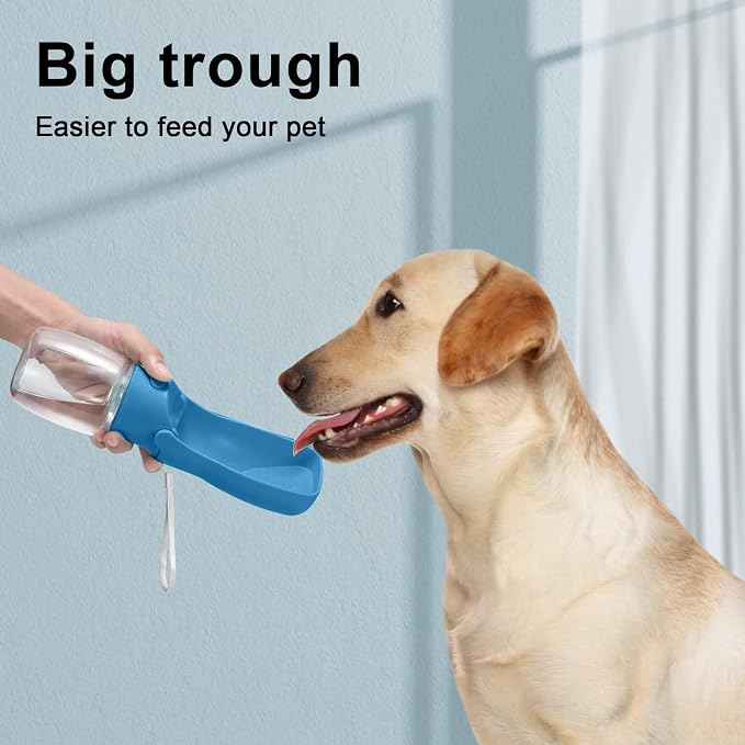 Portable Dog Water Bottle for Walking – 19oz / 12oz Foldable Pet Water Dispenser for Puppies, Medium & Large Dogs – Leak Proof Travel Water Bowl for Small Animals Dog Accessories(19OZ Dark Blue) - Image 6
